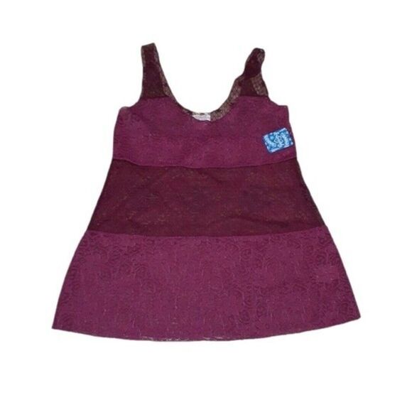 Intimately Free People Women's Raspberry Pink Lace Floral Sexy Tank Top Sz Small - Picture 2 of 7